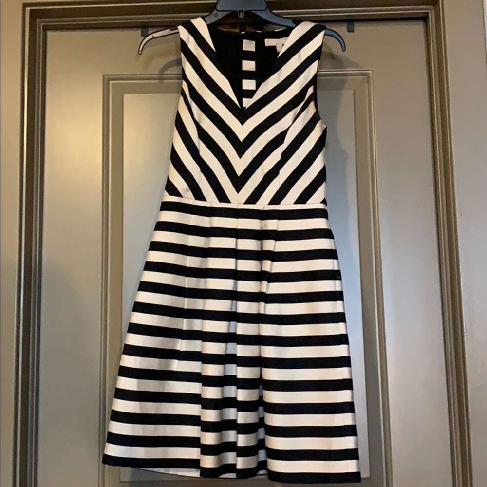 Black and White Striped Banana Republic Dress
